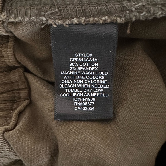 Anthropologie Sanctuary Mia Corduroy Cargo Jogger Ankle Zip, Olive Size Small - Picture 10 of 11